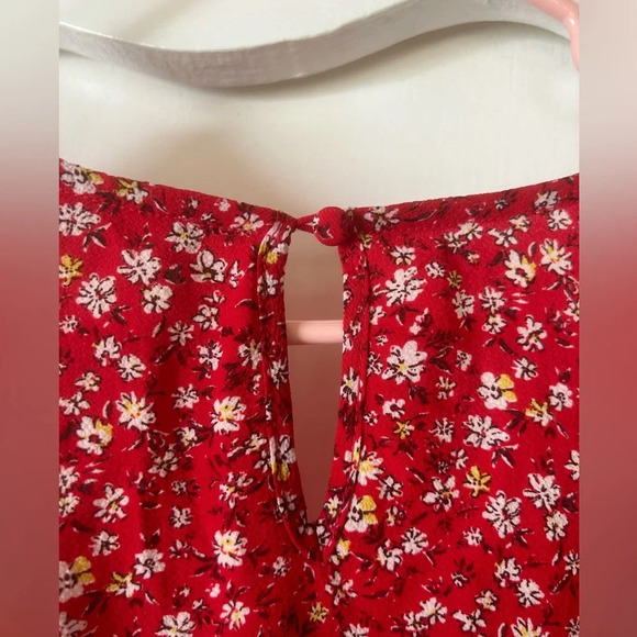E & M red floral blouse size S - Picture 7 of 12